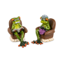 Funny frog figurine "Pensioner