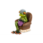 Funny frog figurine "Pensioner
