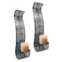 Wall candle holder set of 2 silver