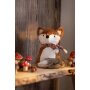 Cale-porte petit renard avec queue en peluche, renard rouge brun en polyester
