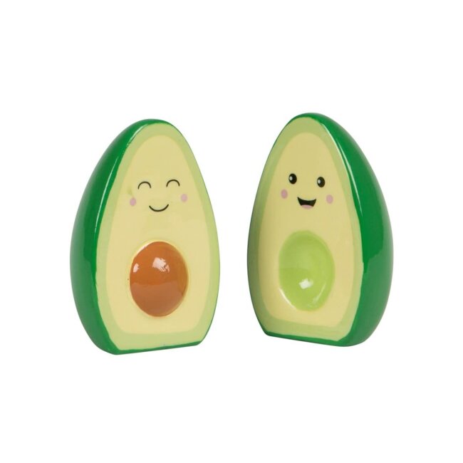 Salt Pepper Shaker Set Happy Avocado