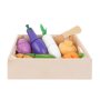 Creative wooden vegetable set for cutting, playful learning with vegetable basket