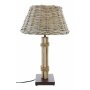 Stylish table lamp with shade and charm made of willow, gray limed, bedside lamp