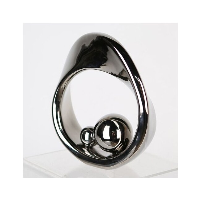 Spin" sculptuur uit de Casablanca serie, hoogwaardige keramische accessoire in zilver