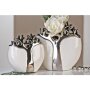High-quality ceramic vase with ceramic tree, silver-white shade for stylish accents