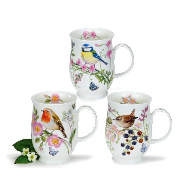 Porcel&aelig;nskrus af h&oslash;j kvalitet, Suffolk Hedgerow Birds, v&aelig;lg mellem tre motiver