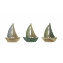 "Ahoy" wooden sailing boat set of 3 as a gift