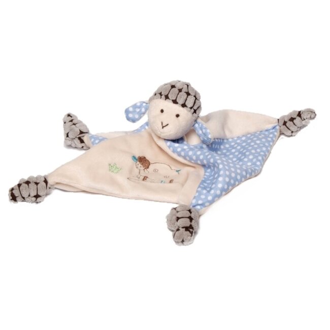 Cuddle cloth sheep Sweety cream-blue 24 x 24 cm