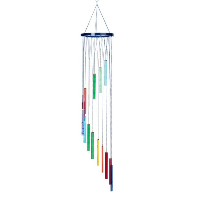 Mobile from glass rods rainbow color 59 cm