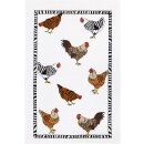 Frottier Druck K&uuml;chentuch Zebrah&uuml;hner 45 x 70...