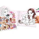 TOPModel Doggy Malbuch mit 21 Seiten und Doppelseite Stickern f&uuml;r Hunde Liebhaber ab 6 Jahren